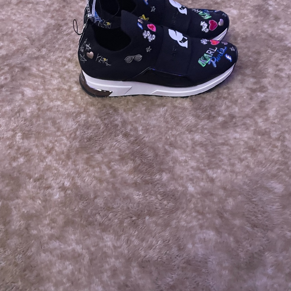 Karl Lagerfeld Black Sneakers with Colorful Graphics - Picture 2 of 4